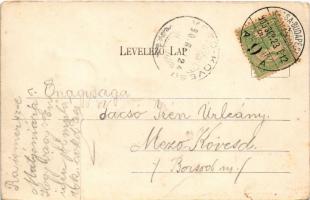 1905 Mezőkövesd, Fő utca, templom, üzlet. Körmendy István kiadása (fa)