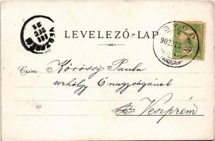 1902 Máriagyűd (Siklós), Kálvária, Templom, Kegyoltár. Fischer G. kiadása. Art Nouveau, floral, lith...