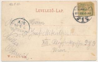 1904 Kolozsvár, Cluj; Wesselényi Miklós utca, Kovács József, Pap Ernő üzlete, Pannonia szálloda rekl...