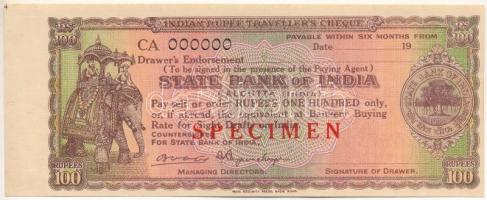 India DN 100R "State Bank of India" "SPECIMEN" utazási csekk T:AU India ND 100 Rupees "Standard Bank" "SPECIMEN" travellers cheque C:AU