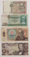 Vegyes, 9db-os bankjegytétel, benne: Kanada, Csehszlovákia, Ausztria, Olaszország, Szlovákia, Német ...