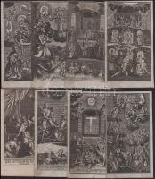 XVIII. század vallási témájú metszetek, 24 db, változó állapotban, közte foltos, egy javított,16x8 cm és 16,5x9 cm közötti méretben
