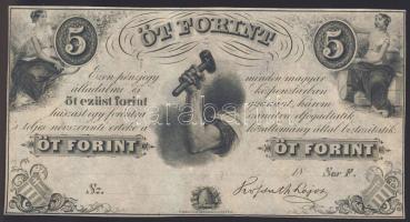 Emigrációs "Philadelphia - Kossuth bankó" 18.. 5Ft "F" T:I