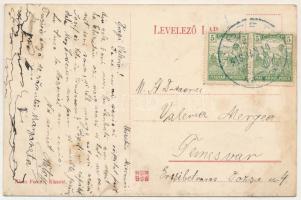 1918 Kiszető, Kiszetó, Chizatau (Belence, Belint); látkép, híd. Klein Ferenc kiadása / general view,...