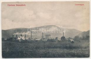 1913 Gurahonc, Honctő, Gurahont; Cementgyár, látkép. Berger és Fia kiadása / cement factory, view (Rb)