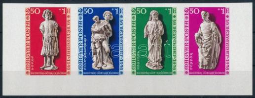 1976 Bélyegnap - Budavári gótikus szobrok vágott ívsarki csík