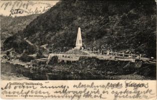 1907 Őrhegyalja, Podhering (Munkács, Mukacheve, Mukacevo); 1848-as honvédek emlékoszlopa, emlékmű. Bertsik Emil kiadása / monument to the heroes of the Hungarian Revolution 1848-49 (kis szakadás / small tear)