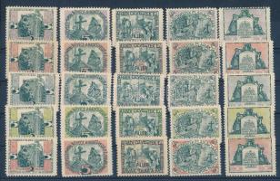 25 db 1. világháborús adománybélyeg