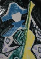 Györgyey Zsuzsa: Bohócos falitál, jelzés nélkül, mázhibával, 19x19 cm