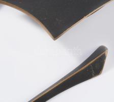 Íróasztali készlet. Levélnyitó, tapper, tálka. Iparművész, modern design. Réz. tál 24 cm