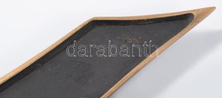 Íróasztali készlet. Levélnyitó, tapper, tálka. Iparművész, modern design. Réz. tál 24 cm