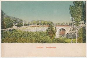 Szentes, Széchenyi-liget. Untermüller Ernő kiadása (ázott sarok / wet corner)