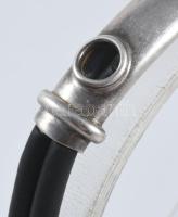 Ezüst (Ag) és kaucsuk karkötő, jelzett, bruttó 17g