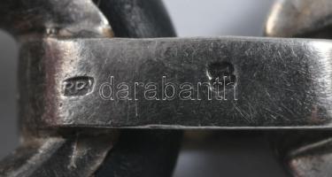 Ezüst (Ag) és kaucsuk karkötő, jelzett, bruttó 17g