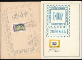 1972 Pásztói bélyegkiállítás emléklapjának terve + a megvalósult emléklap