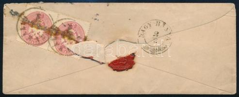 1863 Ajánlott levél 4 x 5kr bélyeggel (2 pár) a hátoldali bontáskor eltépve de visszaragasztva &quot...