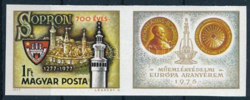 1977 Sopron vágott szelvényes bélyeg