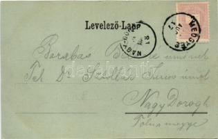 1899 Medgyes, Mediasch, Medias; látkép este holdfényben. Fritz Guggenberger kiadása / general view a...