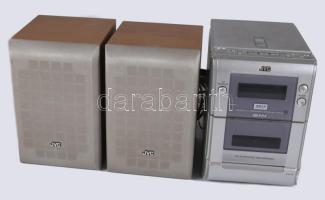 JVC CD-s rádiómagnó, hangfal párral.