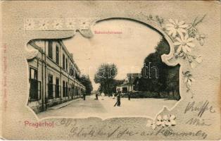 1903 Pragersko, Pragerhof; Bahnhofstrasse / railway station. Art Nouveau, floral frame (EK)
