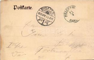 1903 Pragersko, Pragerhof; Bahnhofstrasse / railway station. Art Nouveau, floral frame (EK)