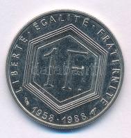Franciaország 1988. 1Fr Ni "Az Ötödik Köztársaság 30. évfordulója" T:AU,XF France 1988. 1 Franc Ni "30th Anniversary of the Fifth Republic" C:AU,XF Krause KM#963