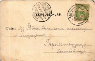 1902 Menyháza, Monyásza, Moneasa; fürdőház / spa, bathhouse (fa)