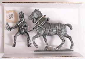 Napóleon Austerlitz fém ólomkatona két figura, eredeti dobozban 8 cm