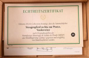 Napóleon Austerlitz fém ólomkatona két figura, eredeti dobozban 8 cm