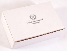 Napóleon Austerlitz fém ólomkatona két figura, eredeti dobozban 8 cm