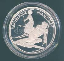 Franciaország 1990. 100Fr Ag "Téli olimpia-szlalom sí" T:PP tanúsítvánnyal!