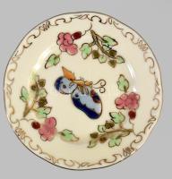 4 db Zsolnay pillangó mintás tálka kézzel festett jelzett, hibátlan d: 9 cm, 12x9 cm,