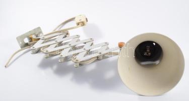 Szarvasi állítható falilámpa, jelzett, levágott szerelékkel.