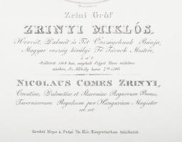 Ehrenreich Sándor Ádám (1784-1852): "Zrini Gróf Zrínyi Miklós, Horváth, Dalmát és Tót Országokn...