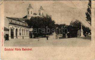 Máriaradna, Mária-Radna, Radna (Lippa, Lipova); kegytemplom. Fischer G. kiadása / pilgrimage church (fa)