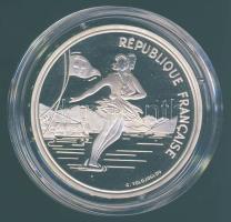 Franciaország 1989. 100Fr Ag "Téli olimpia-jégtánc" T:PP Tanúsítvánnyal!