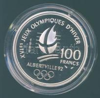 Franciaország 1989. 100Fr Ag "Téli olimpia-jégtánc" T:PP Tanúsítvánnyal!
