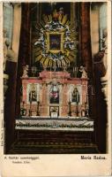 Máriaradna, Mária-Radna, Radna (Lippa, Lipova); kegytemplom, főoltár a szentséggel. Fischer G. kiadása / pilgrimage church, interior with main altar (fa)