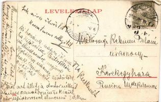 1910 Szatymaz, Prokisch F. nyaraló, belsők + "BUDAPEST - BÁZIÁS 3 A" vasúti mozgóposta bél...