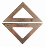 2 db régi fém háromszög vonalzó, az egyiken Parragh F. Budapest jelzéssel, 18,5x9,5 cm