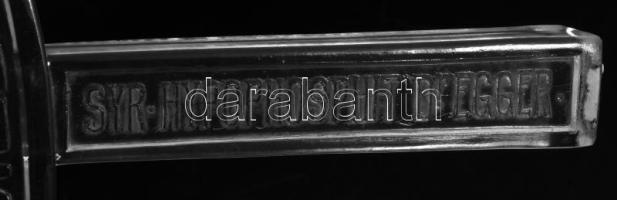 cca 1920-1930 "Bilen Syr. Hypophosphit Dr. Egger" feliratú, orvosi kalapács formájú üveg r...