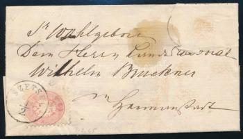 1865 5kr levélen "SZETSEL" - "HERMANNSTADT"