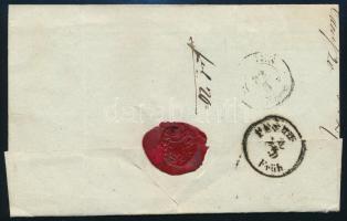 1856 6kr HP III. típus + 3kr HP III.a 2x típus levélen, mindkét bélyegen átmenő regiszterhajtás &quo...