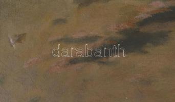 Fényes Adolf (1867-1945): Sétálók tájban. Olaj, vászon, jelezve jobbra lent. Egészen apró sérüléssel...