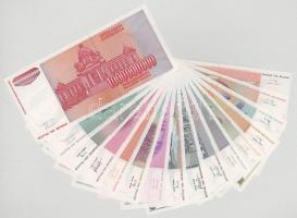 Jugoszlávia 1992-1993. 1000D-10.000.000.000D (16xklf) közte 1992. 5000D "ZA" betűjelű pótk...