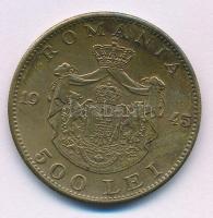 Románia 1945. 500L Ni-sárgaréz "I. Mihály" T:AU,XF Romania 1945. 500 Lei Ni-brass "Mihai I" C:AU,XF Krause KM#67