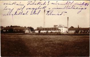 1927 Szentes, Zsoldos Gőzmalom Ipartelep és Kereskedelmi R.T., gyárkémény. photo (apró szakadások / ...