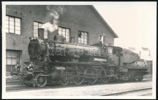 MÁV 329.507 sorozatszámú mozdony, reprodukciós előhívás, 9×14 cm