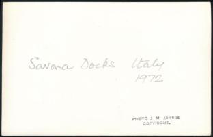 1972 Savara Docks gőzmozdony, Olaszország, hátoldalon feliratozott fotó, 9×14 cm