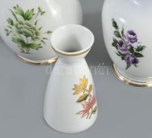 3 darab Hollóházi és Aquincum váza, jelzett, hibátlan, m: 20 cm alatt